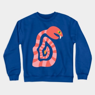 SNAKE EYES Striped Graphic Rattlesnake with Big Fang - UnBlink Studio by Jackie Tahara Crewneck Sweatshirt